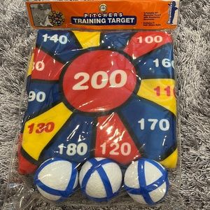 Inflatable 24” diameter Pitchers training target.
Includes 3 self stick balls